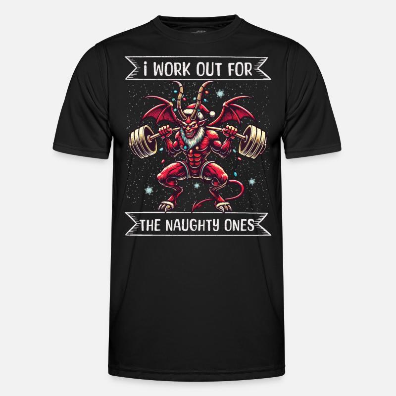 Krampus Christmas Motivation Training Design - Men's Functional T-Shirt - black