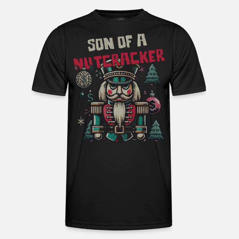 Nutcracker Christmas Funny - Men's Functional T-Shirt - black