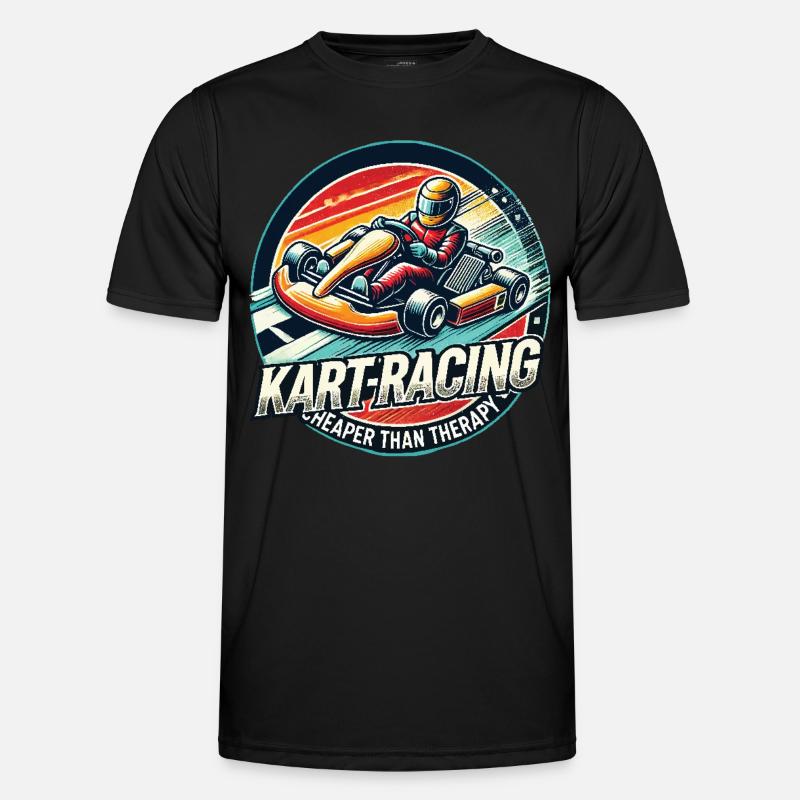 Kart racing cheaper than therapy - Men's Functional T-Shirt - black