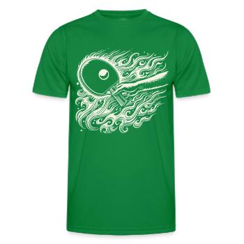 Raquette de tennis de table enflammée pour des jeux dynamiques - T-shirt sport Homme - vert - Devant - AI Model Male 178 dark (178cm)