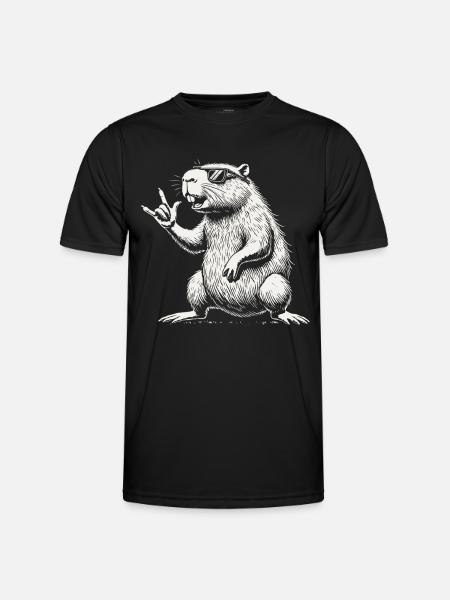 Fun Heavy Metal Festival Capybara - Men's Functional T-Shirt - black