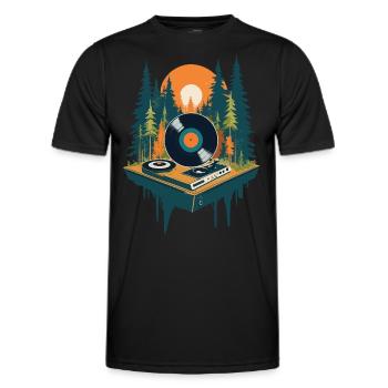 Musique Rétro Streetwear Platine vinyle - T-shirt sport Homme - noir - Devant - AI Model Male 178 dark (178cm)
