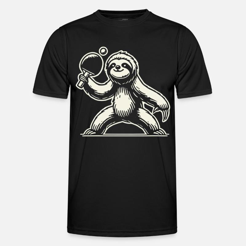 Sloth Table Tennis Player - Men's Functional T-Shirt - black
