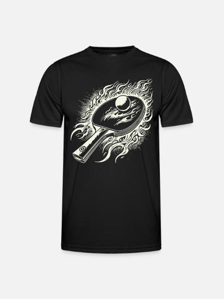 Fiery Table Tennis Racket Passion - Men's Functional T-Shirt - black