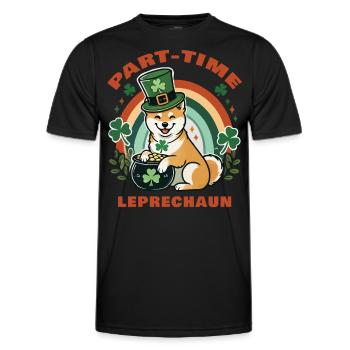 Part-time Leprechaun St. Patrick's Day - Men's Functional T-Shirt - black - Front - AI Model Male 178 dark (178cm)
