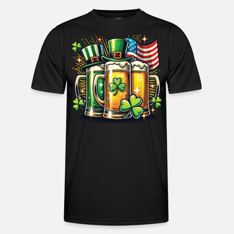 St. Patricks Tag Bierfreunde Kleeblatt Männer Funktions-T-Shirt