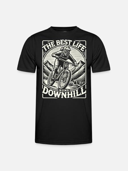 Bike Downhill Adventurer Retro Style - Men's Functional T-Shirt - black