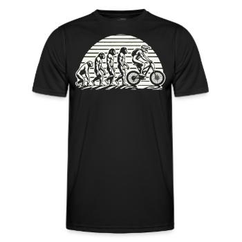 Evolution Fahrrad Mountainbike Radsport Abenteuer - Männer Funktions-T-Shirt - Schwarz - Vorne - AI Model Male 178 dark (178cm)