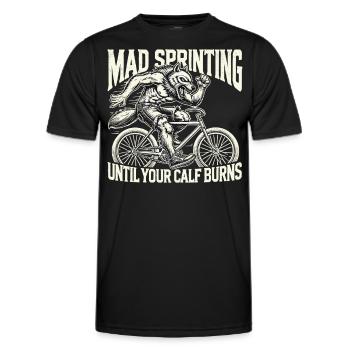 Fahrrad Mad Sprinting Bis Zum Muskelkater - Männer Funktions-T-Shirt - Schwarz - Vorne - AI Model Male 178 dark (178cm)