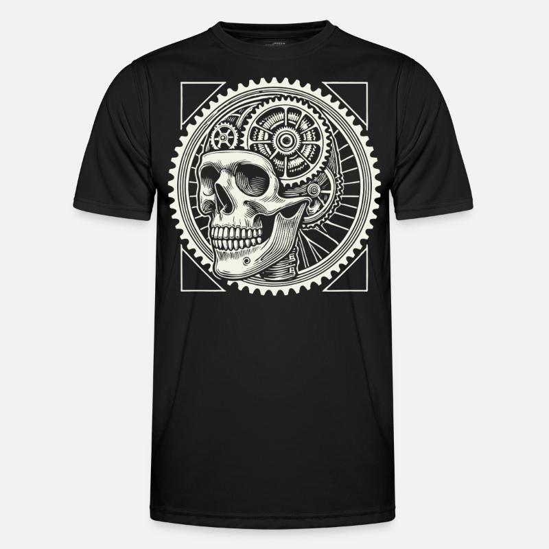 Bicycle Lovers Skull Gears - Men's Functional T-Shirt - black
