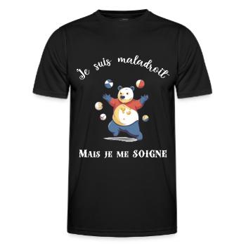 Je suis maladroit - T-shirt sport Homme - noir - Devant - AI Model Male 178 dark (178cm)