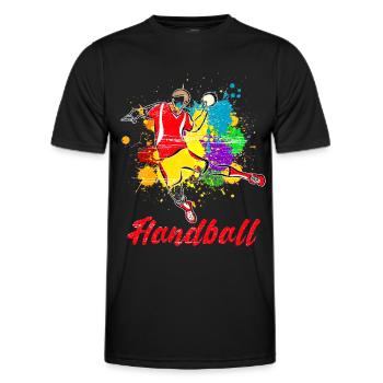 Handball - Männer Funktions-T-Shirt - Schwarz - Vorne - AI Model Male 178 dark (178cm)