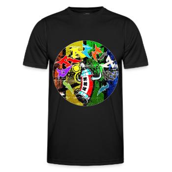 Grafitti - Graffitti - Männer Funktions-T-Shirt - Schwarz - Vorne - AI Model Male 178 dark (178cm)