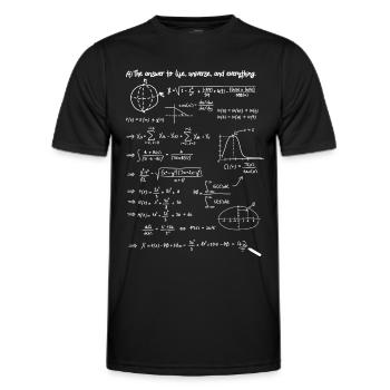 The Answer is 42 - Antwort auf alles & alle Fragen - Männer Funktions-T-Shirt - Schwarz - Vorne - AI Model Male 178 dark (178cm)