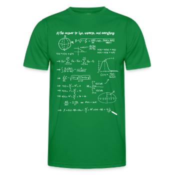 The Answer is 42 - Answer to everything & all questions - Men's Functional T-Shirt - kelly green - Front - AI Model Male 178 dark (178cm)