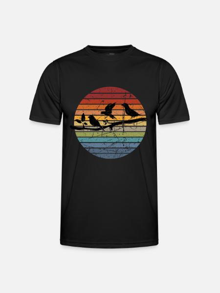 Bird watching retro - Men's Functional T-Shirt - black