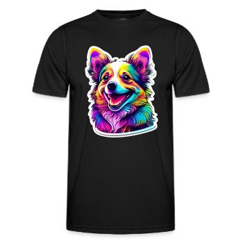 Happy Dog Psychédélique - T-shirt sport Homme - noir - Devant - AI Model Male 178 dark (178cm)