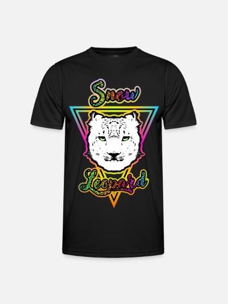 Schneeleopard - Männer Funktions-T-Shirt - Schwarz