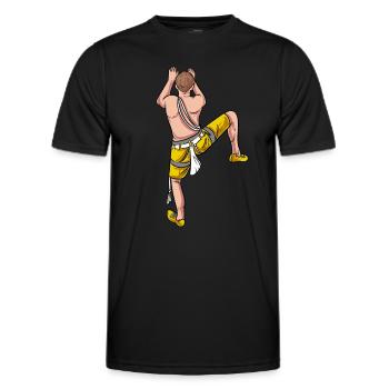 Mountaineer Climbing Climbing Wall - Men's Functional T-Shirt - black - Front - AI Model Male 178 dark (178cm)