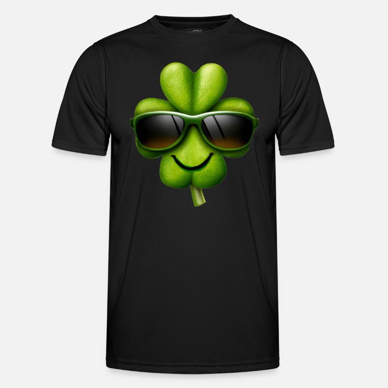 Irisches Kleeblatt - Männer Funktions-T-Shirt - Schwarz