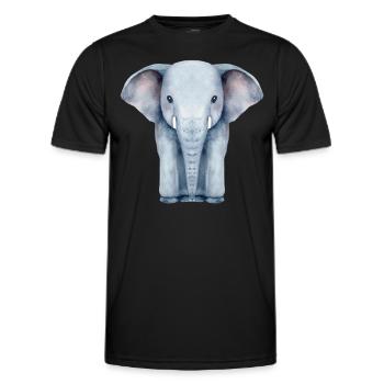 Watercolour Elephant - Men's Functional T-Shirt - black - Front - AI Model Male 178 dark (178cm)