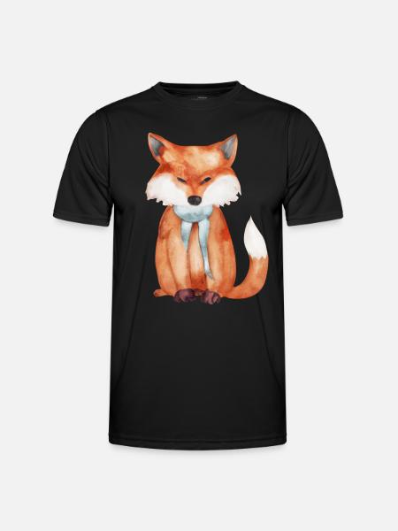 Cute fox - Men's Functional T-Shirt - black
