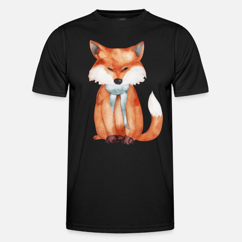 Cute fox - Men's Functional T-Shirt - black