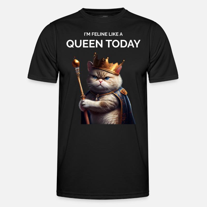 Cat Queen Royal Cat - Men's Functional T-Shirt - black