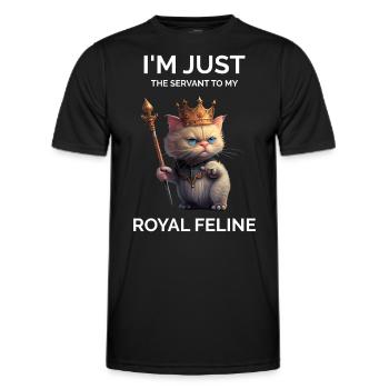 Je suis juste le serviteur drôle de chat royal - T-shirt sport Homme - noir - Devant - AI Model Male 178 dark (178cm)