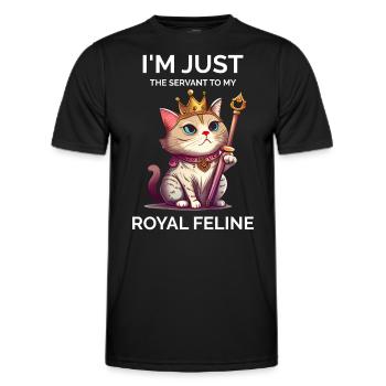 Je ne suis que le serviteur chaton Kawaii Royal Cat - T-shirt sport Homme - noir - Devant - AI Model Male 178 dark (178cm)