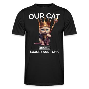 Cat Mom Dad Crown Cat Lover - Men's Functional T-Shirt - black - Front - AI Model Male 178 dark (178cm)