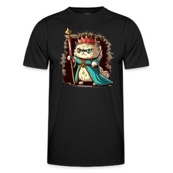 Schnitt Royal Cat - Männer Funktions-T-Shirt - Schwarz - Vorne - AI Model Male 178 dark (178cm)