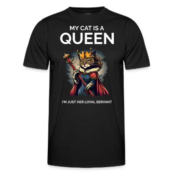 My Cat Is A Queen Cartoon Queen Cat - Men's Functional T-Shirt - black - Front - AI Model Male 178 dark (178cm)