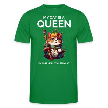 My Cat Is A Queen Cute Cat Lover - Men's Functional T-Shirt - kelly green - Front - AI Model Male 178 dark (178cm)