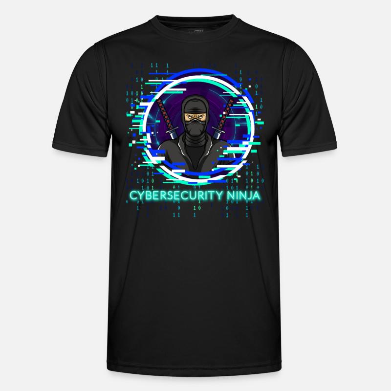 Cybersecurity Ninja Code Programmierer Nerd - Männer Funktions-T-Shirt - Schwarz