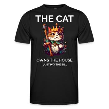 Sarcastic Cat - Men's Functional T-Shirt - black - Front - AI Model Male 178 dark (178cm)
