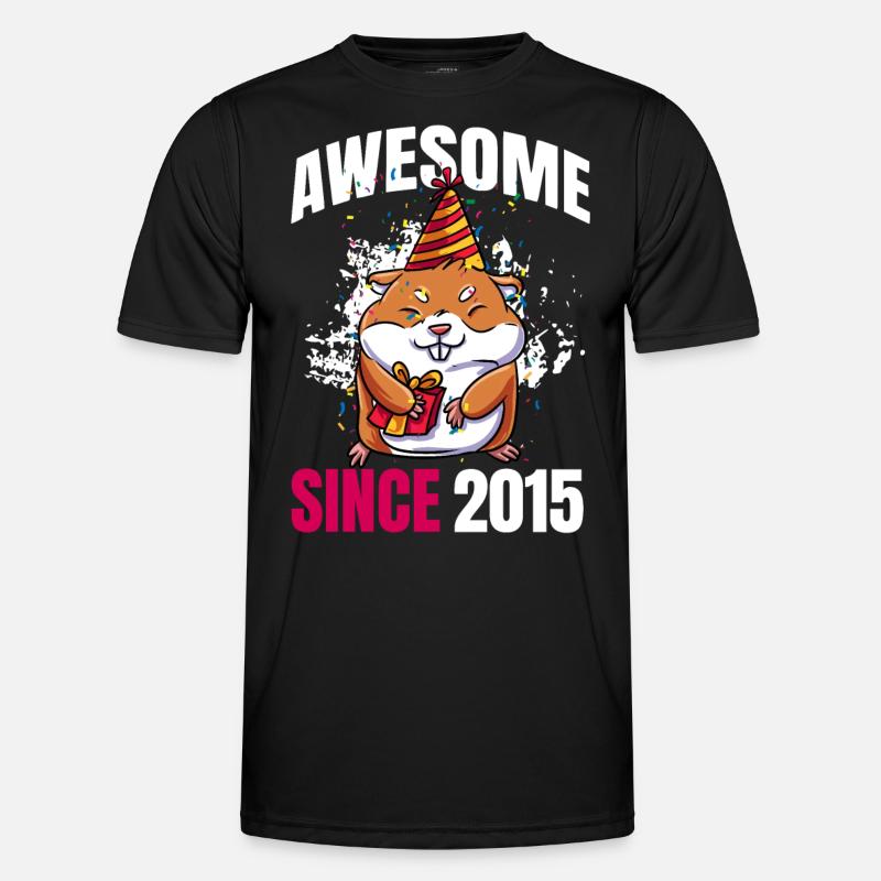 Genial seit 2015 - 8. Hamstergeburtstag - Männer Funktions-T-Shirt - Schwarz