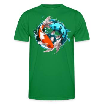 Koi Carp Harmony - Men's Functional T-Shirt - kelly green - Front - AI Model Male 178 dark (178cm)