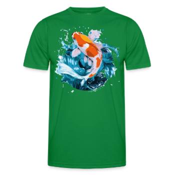 Koi-Karpfen in Aktion - Männer Funktions-T-Shirt - Kelly Green - Vorne - AI Model Male 178 dark (178cm)