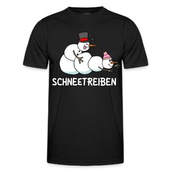 Schneetreiben - Männer Funktions-T-Shirt - Schwarz - Vorne - AI Model Male 178 dark (178cm)