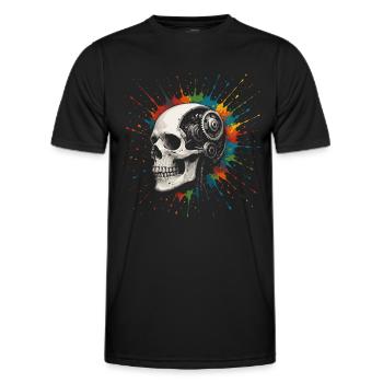 Bunter Totenkopf - Männer Funktions-T-Shirt - Schwarz - Vorne - AI Model Male 178 dark (178cm)