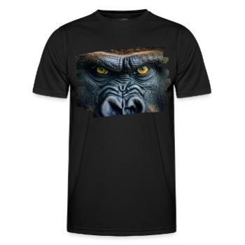 Face de Gorille / Tète de singe - T-shirt sport Homme - noir - Devant - AI Model Male 178 dark (178cm)