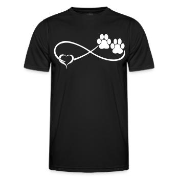 Hundepfote mit Herz - Männer Funktions-T-Shirt - Schwarz - Vorne - AI Model Male 178 dark (178cm)