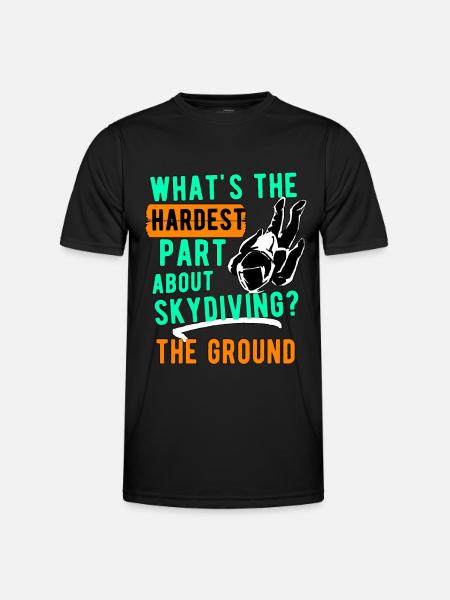 La partie la plus difficile à faire pour le parachutisme - T-shirt sport Homme - noir