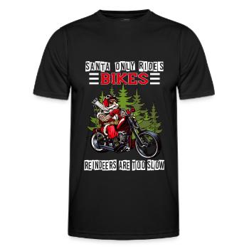 Lustiger Weihnachtsmann Motorrad Biker Santa Claus - Männer Funktions-T-Shirt - Schwarz - Vorne - AI Model Male 178 dark (178cm)