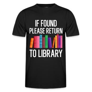 If Found Please Return to Library - Männer Funktions-T-Shirt - Schwarz - Vorne - AI Model Male 178 dark (178cm)