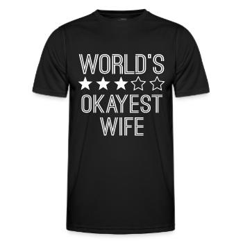 Worlds Okayest Wife Funny Wife - Men's Functional T-Shirt - black - Front - AI Model Male 178 dark (178cm)