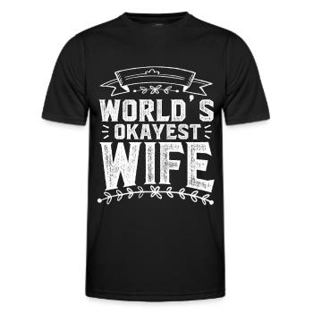 Worlds Okayest Wife Funny Wife - Men's Functional T-Shirt - black - Front - AI Model Male 178 dark (178cm)