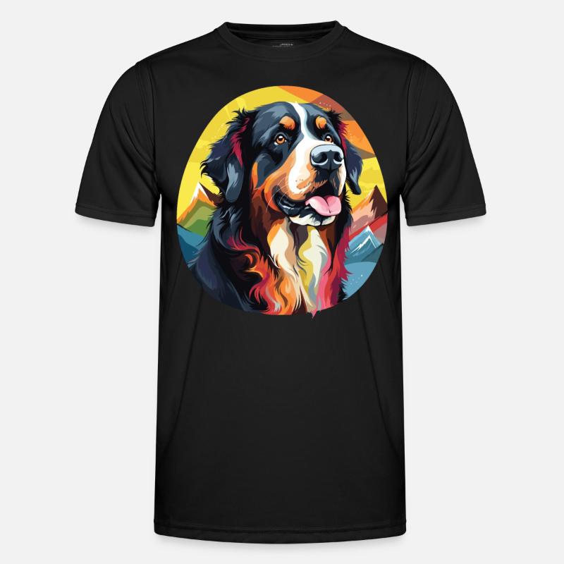 Chien Bouvier Bernois pop art T-shirt sport Homme