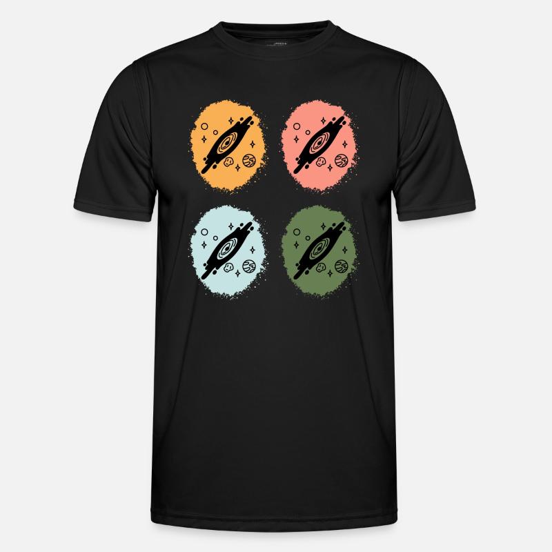 Space, Astronaut, Galaxy, Planets, Stars - Men's Functional T-Shirt - black